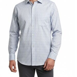 Van Heusen Men's‎ Blue White Check Dress Shirt Size S Long Sleeve Button Up NWT